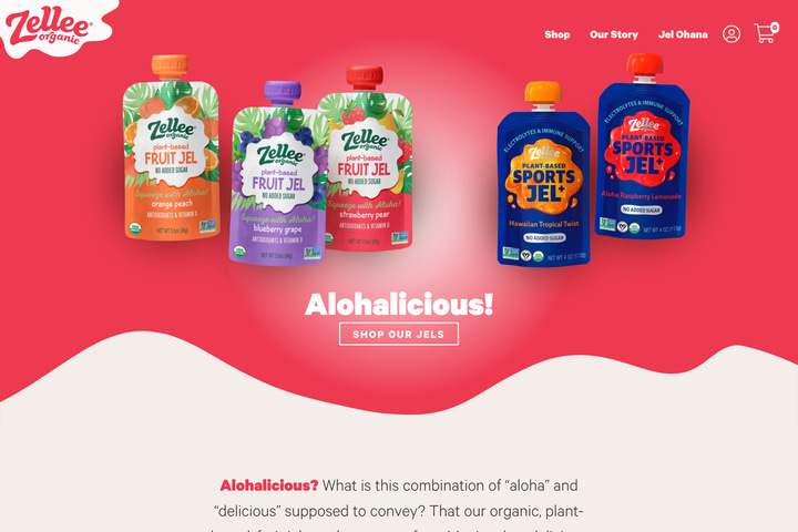 Zellee Organic website preview